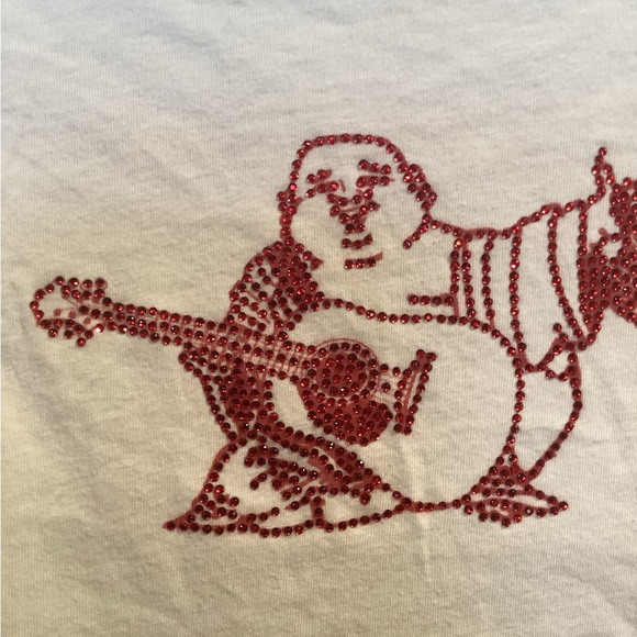 True Religion White Tee with Red Embellished Logo - Picture 8 of 10